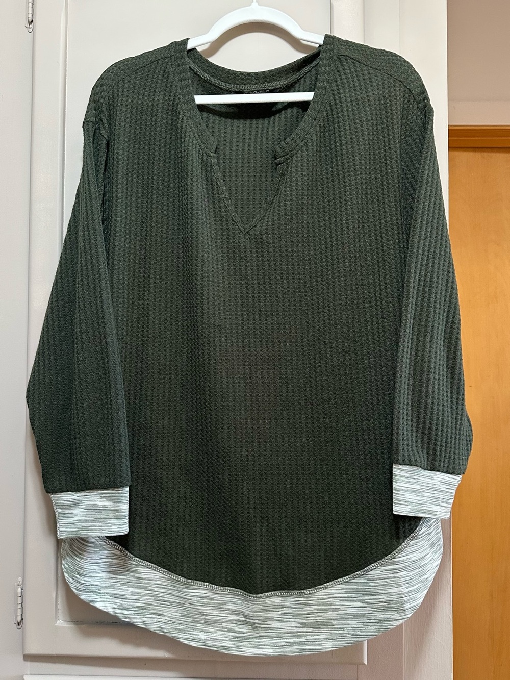 BloomChic Olive Green Ribbed Sweater Top